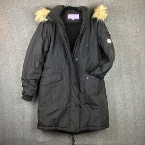 Madden Girl Womens Down‎ Alternative Full Zip Black Coat Size M
